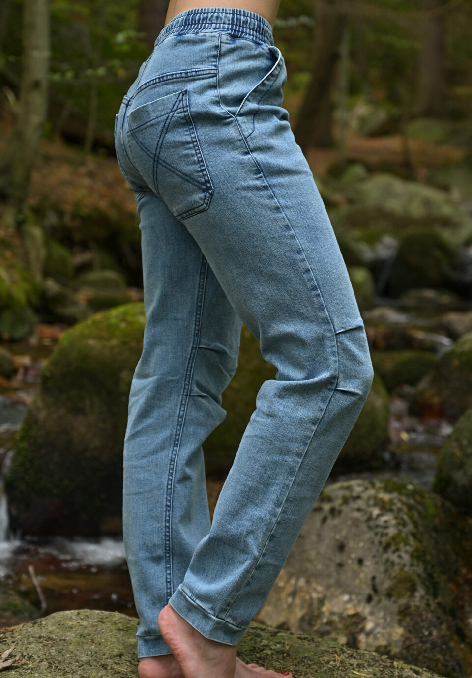 "X" Pockets women pants - light blue jeans