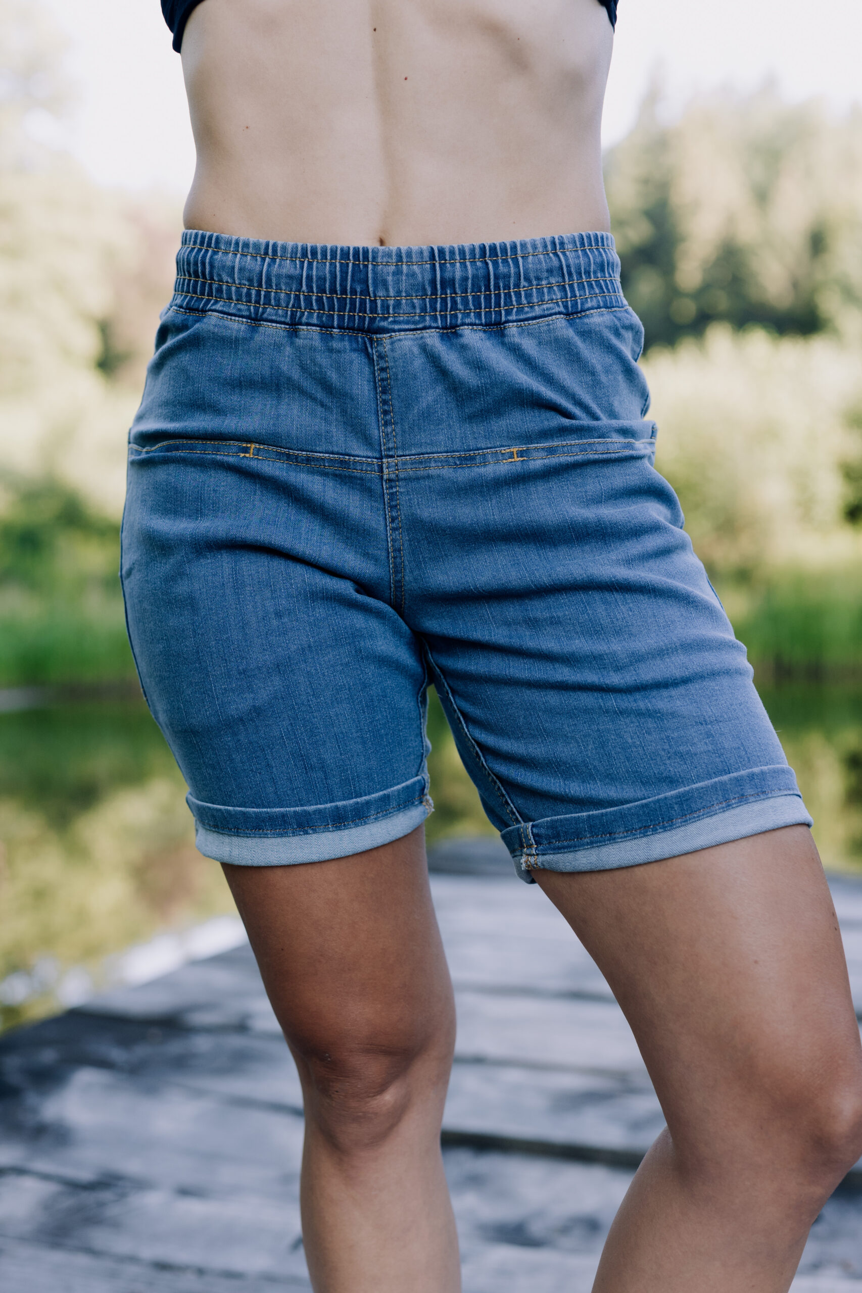 Horizontal shorts - blue jeans - Image 6
