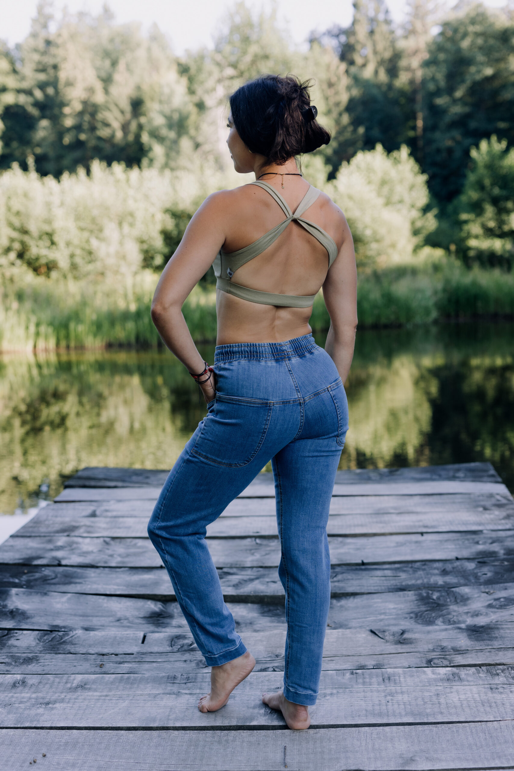 Horizontal pants - blue jeans - Image 2