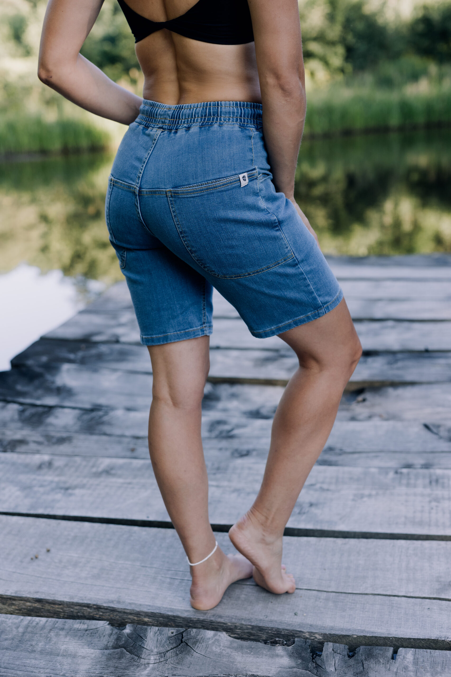Horizontal shorts - blue jeans - Image 2