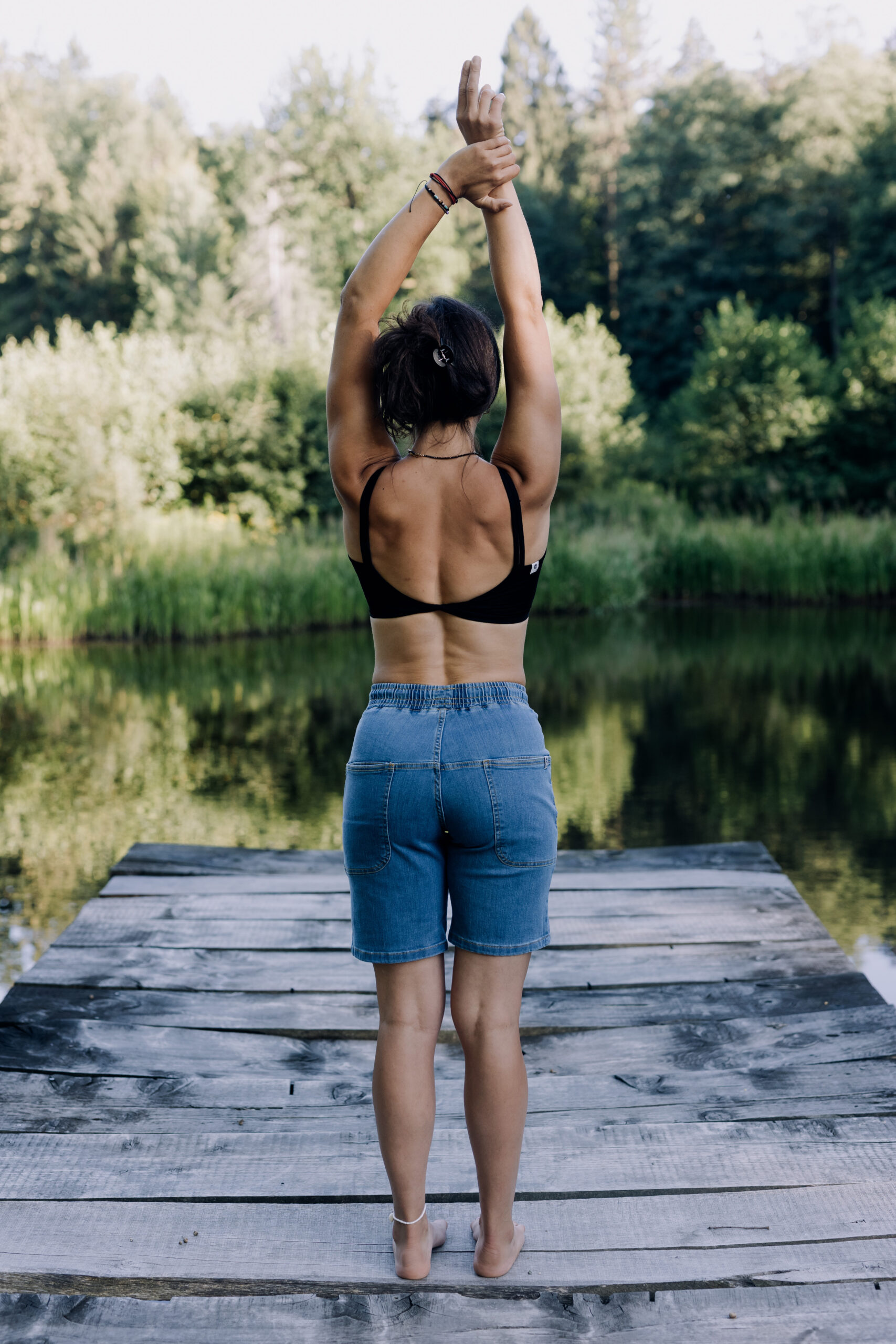 Horizontal shorts - blue jeans - Image 4